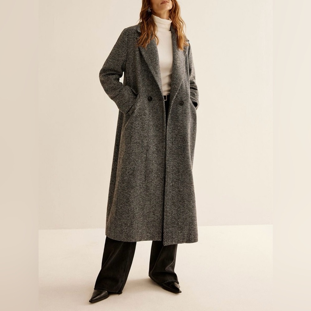 Long woven trench coat